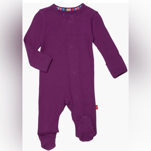 NWT MAGNETIC ME WAFFLE ELDERBERRY FOOTIE 6/9M - Picture 6 of 6